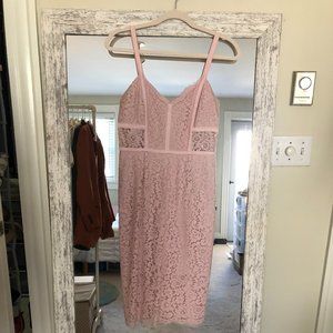 Express Blush Pink Piped Lace Sheath Dress Size 6